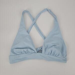 Cupshe Light Blue Tie Back Racerback Swim Top M